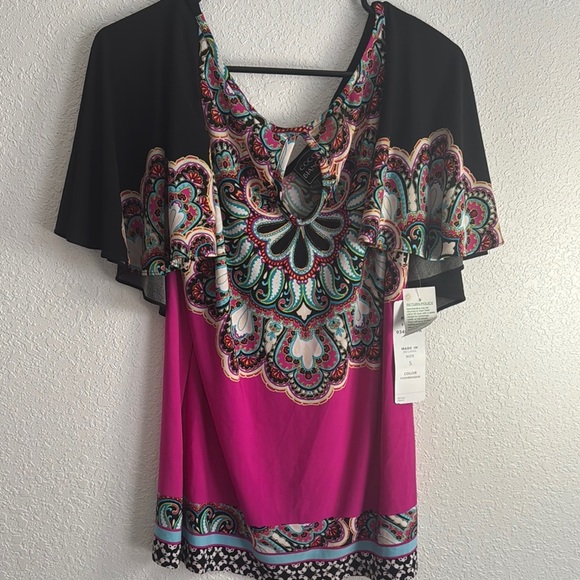 Coco Bianco Pink and Black Paisley Blouse - Picture 1 of 4